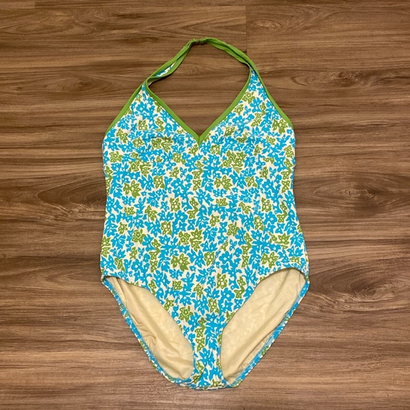 Lands' End Other - Lands End one-piece halter neck in blue and green design